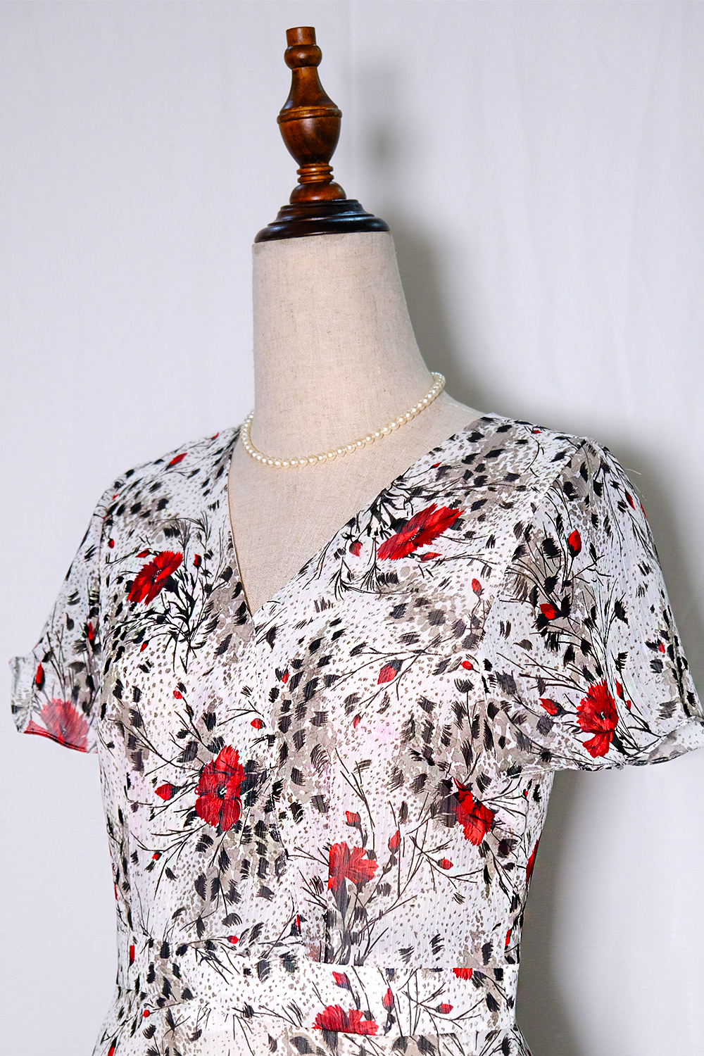 Váy chiffon hoa hồng 